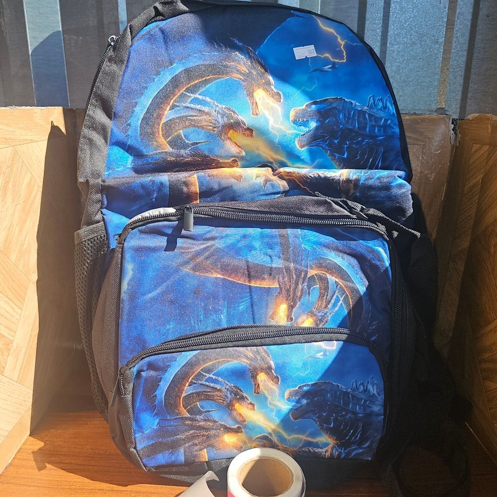 Fierce Dragon Print Kids Backpack